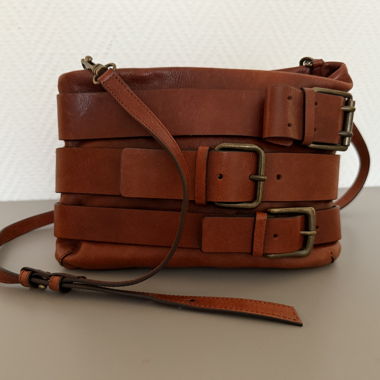 Borsa Massimo Dutti in pelle – marrone cognac