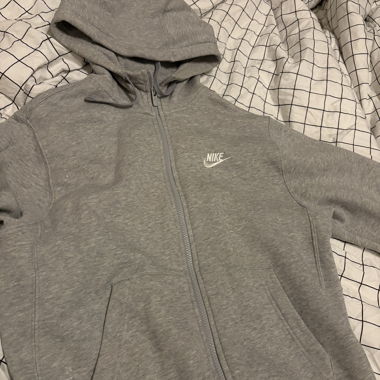 Grau meliertes Nike Zip Hoodie