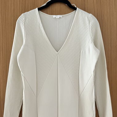 COS Rippenstrick Cream Top
