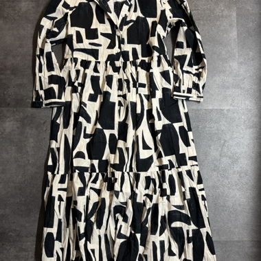 Langarm Kleid schwarz-weiss gr. 38
