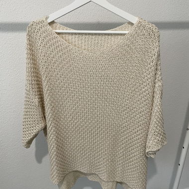Pull en maille beige