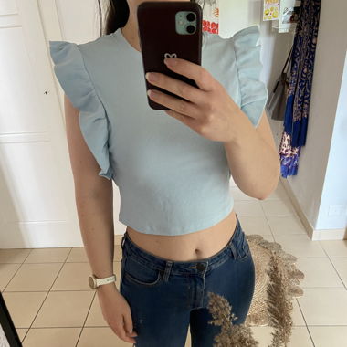 Sky Blue Crop Top Zara