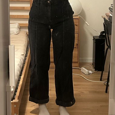 Schwarze Wide-Leg Jeans MNG Denim