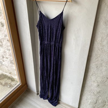 Schöne blaue Jumpsuit mit Punkten Grösse S