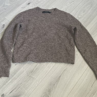Pull en maille brun
