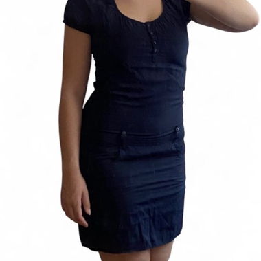 Robe Babydoll Esprit à manches bouffantes marine