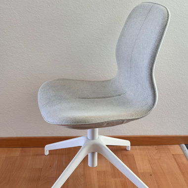 Chaise de bureau pivotante blanc/gris