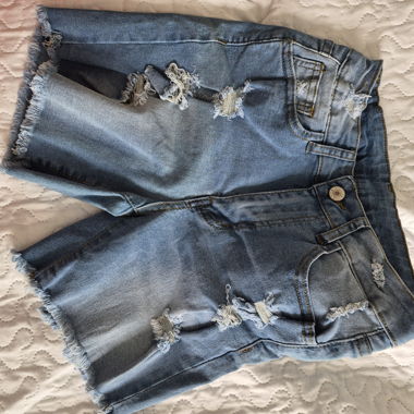 Distressed Denim Shorts