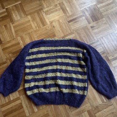 Maglione di lana viola/oro