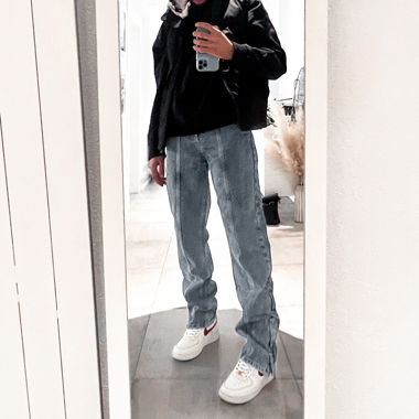 Jeans mit Reissverschluss
