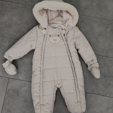 Tuta imbottita invernale neonato beige