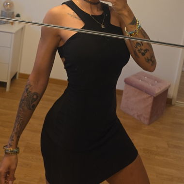 Robe d'été noire, taille M, de CreamyFabrics