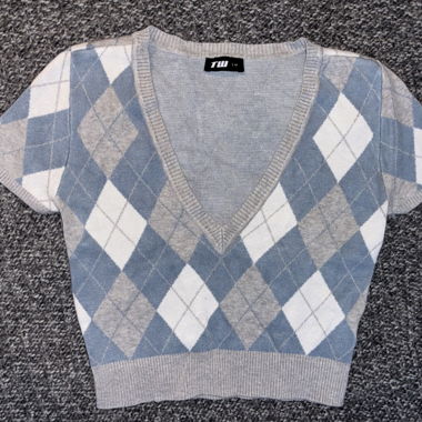 Gilet a maniche corte con motivo a rombi