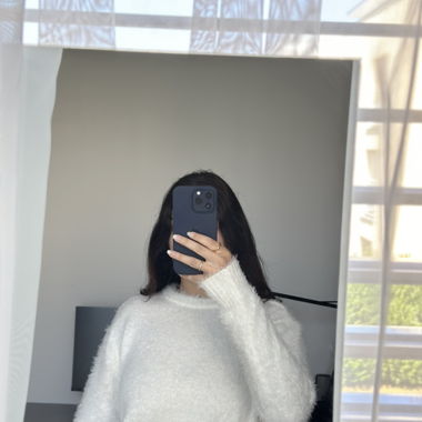 Weisser Kuschelpullover, Gr. S