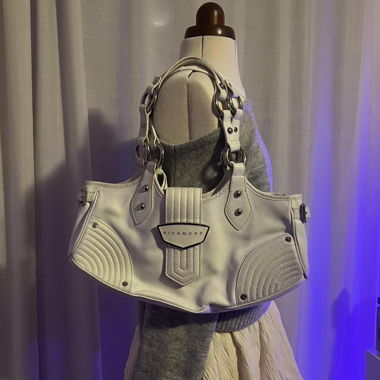 Borsa vintage in pelle bianca