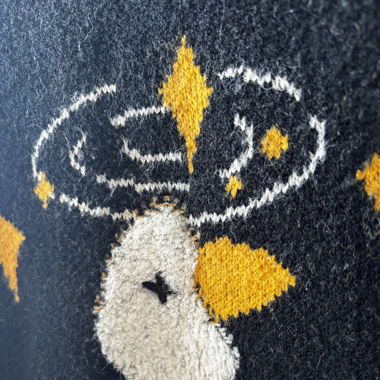 Cute black and white sweater with duck print