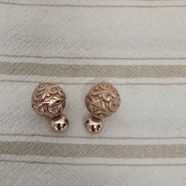 Rose-gold coloured ball earrings 925
