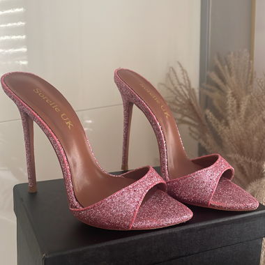Pink Glitter High Heels EU 36