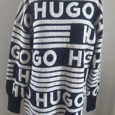 Hugo Boss Strickkleid, Grösse M, Schwarz/Weiss