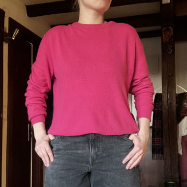 Fuchsia vintage Monte Napoleone sweater, crew neck and long sleeves