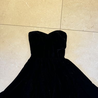 Zara Velvet Black Mini Bustier Dress XS