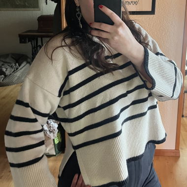 Pull marinière à manches larges