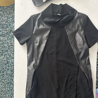 Maxi t shirt en cuire