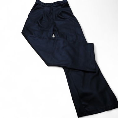 black fake leather pants