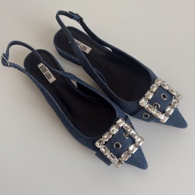 Ballerine Slingback in denim Bibi Lou
