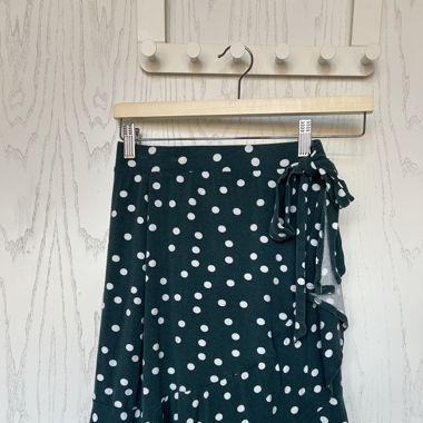 Green polka dot skirt
