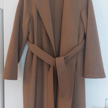 Brown Coat with Tie Belt