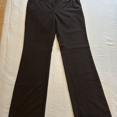 Black wide-leg fabric trousers