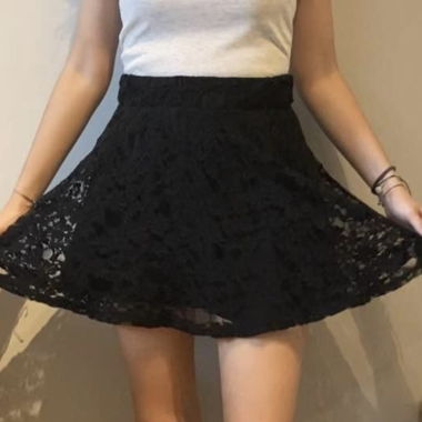 Black lace skirt