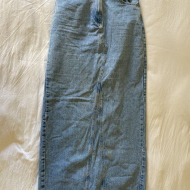 Denim maxi skirt