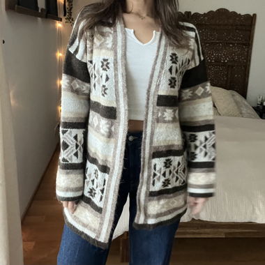 Cardigan in maglia a motivo