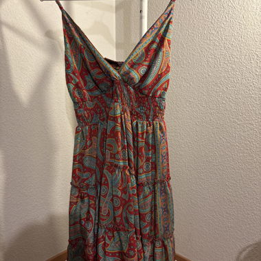 Colorful summer dress with straps