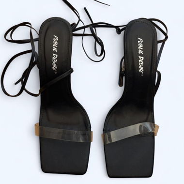 Rhinestone-heel pumps