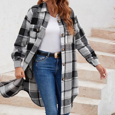 Long plaid shirt