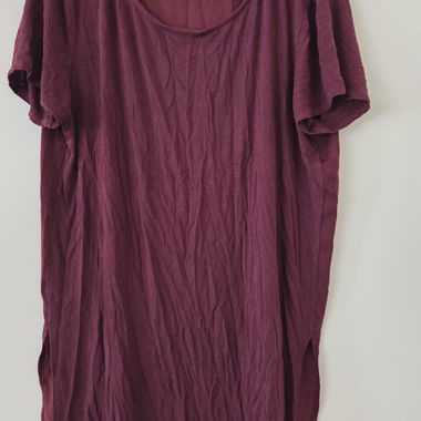 T-shirt ultra lungo bordeaux