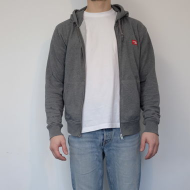 Diesel Hoodie mit Zipper Dunkelgrau Gr. M