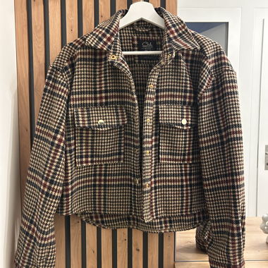 Checked bomber jacket