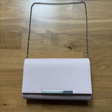 Pink clutch with chain