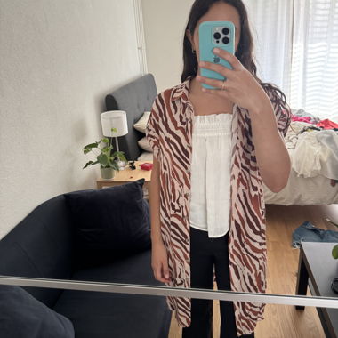Abito camicia con stampa zebrata