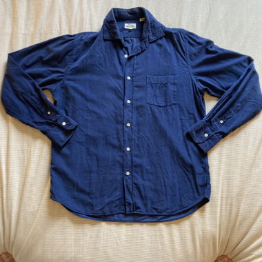 Camicia in velluto a coste blu Hartford