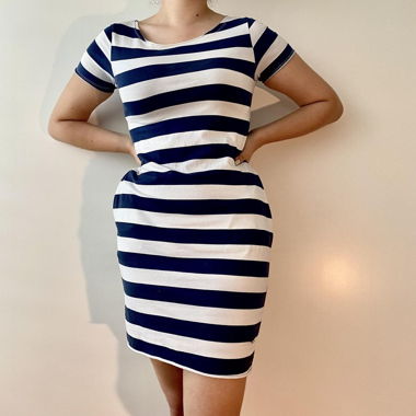 Midi striped dress, good condition, hardly worn