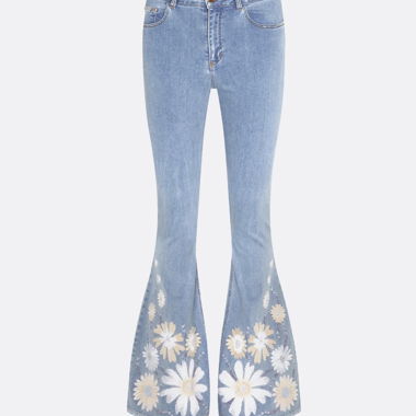 Jeans Bootcut con Stampa Floreale
