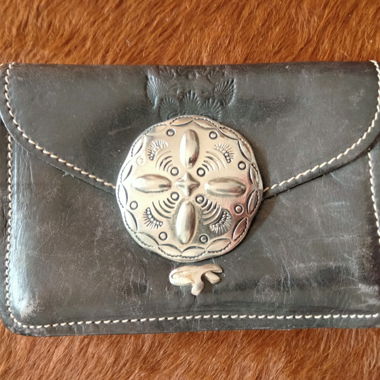 Leather Wallet with Silver Jewelry