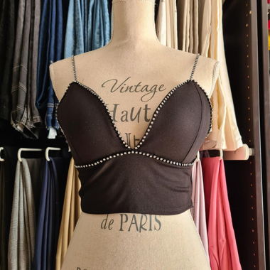 Tally Weijl Black Triangle Crop Top