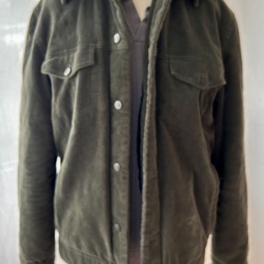 Veste en velours côtelé WE avec col en teddy, vert, M