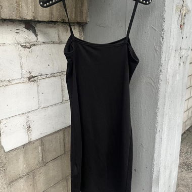 y2k mini abito bodycon nero basic